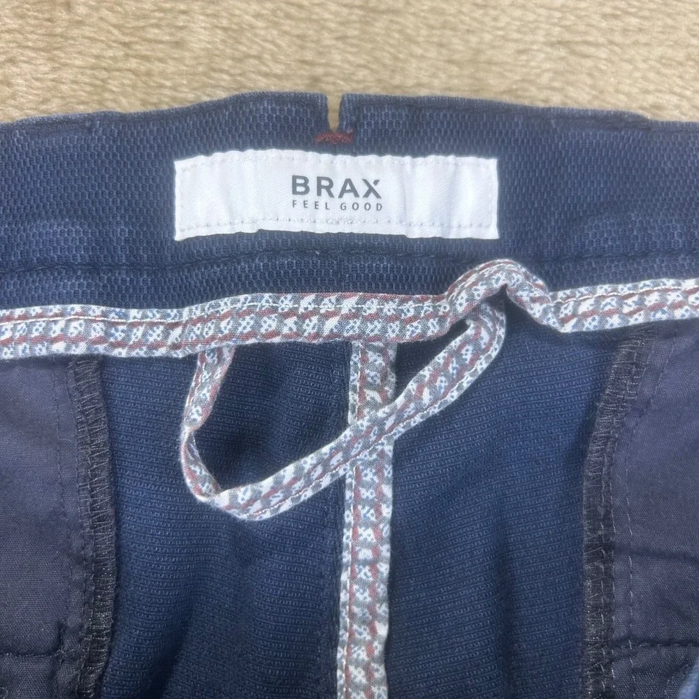 Brax Style Fabio In Mens Navy Blue‎ Cotton Lyocell Chino Pants Preppy Casual